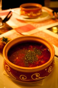 Authentic Russian borscht in Suzdal