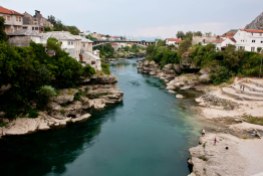 Overlooking river Neretva in Mostar, Bosnia